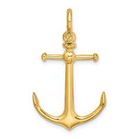 Load image into Gallery viewer, 14K 3-D Anchor w/ Shackle Bail Charm
