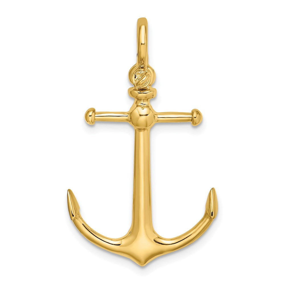 14K 3-D Anchor w/ Shackle Bail Charm