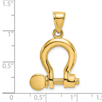 Load image into Gallery viewer, 14K 3-D Large Shackle Charm
