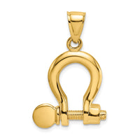 Load image into Gallery viewer, 14K 3-D Large Shackle Charm
