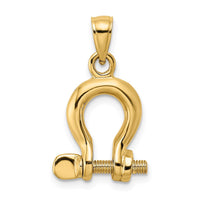 Load image into Gallery viewer, 14K 3-D Medium Shackle Link Screw Charm
