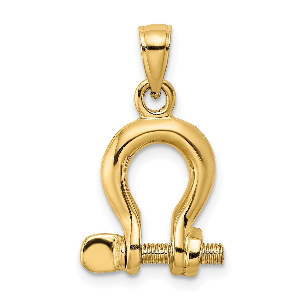 14K 3-D Medium Shackle Link Screw Charm