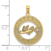 Load image into Gallery viewer, 14K BARBADOS w/Flying Fish Circle Charm
