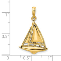 Load image into Gallery viewer, 14K 2-D Sailboat Charm
