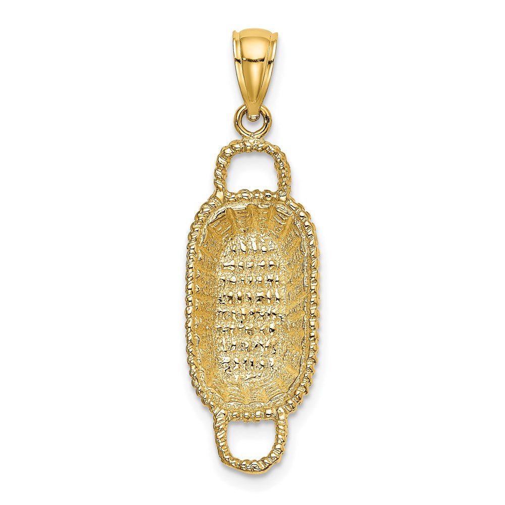 14K 3-D 2 Handles Rectangular Basket Charm