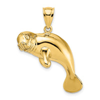 Load image into Gallery viewer, 14K 2-D /Polished Swimming Manatee Charm
