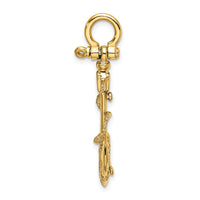 Load image into Gallery viewer, 14K 3-D Textured Anchor w/Rope and Shackle Bail Charm
