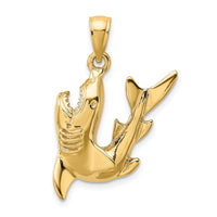 Load image into Gallery viewer, 14K 2-D Polished Shark Charm
