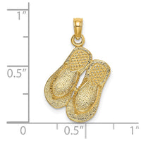Load image into Gallery viewer, 14K Large Textured Strap Double Flip-Flop Charm
