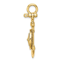 Load image into Gallery viewer, 14K 3-D Small Anchor w/ Nautical Compass Charm
