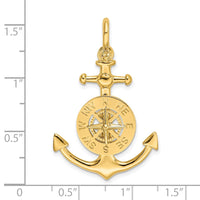Load image into Gallery viewer, 14K 3-D Small Anchor w/ Nautical Compass Charm
