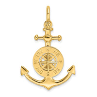 Load image into Gallery viewer, 14K 3-D Small Anchor w/ Nautical Compass Charm
