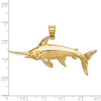Load image into Gallery viewer, 14K 3-D Polished/Satin Swordfish Charm
