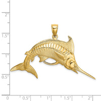 Load image into Gallery viewer, 14K 3-D Polished /Satin Blue Marlin Charm
