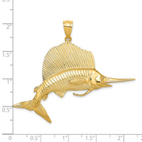 Load image into Gallery viewer, 14K 3-D Polished/Satin Sailfish Charm
