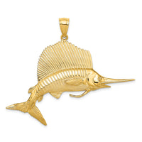 Load image into Gallery viewer, 14K 3-D Polished/Satin Sailfish Charm
