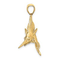 Load image into Gallery viewer, 14K 3-D Polished Satin White Marlin Charm
