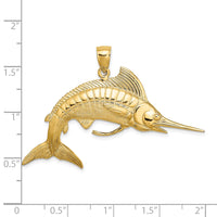 Load image into Gallery viewer, 14K 3-D Polished Satin White Marlin Charm
