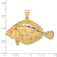 Load image into Gallery viewer, 14K 3-D Flounder Fish Charm
