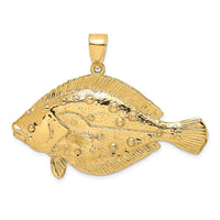 Load image into Gallery viewer, 14K 3-D Flounder Fish Charm
