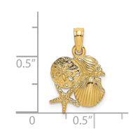 Load image into Gallery viewer, 14K Four Shell Cluster Charm
