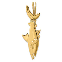 Load image into Gallery viewer, 14K 3-D Hammerhead Shark w/ Rope Bail Charm
