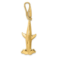 Load image into Gallery viewer, 14K 3-D Hammerhead Shark w/ Rope Bail Charm
