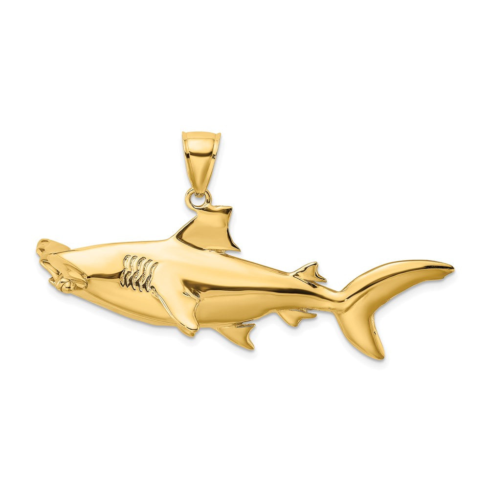 14K 3-D Hammerhead Shark Charm