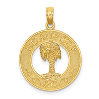 Load image into Gallery viewer, 14K BEAUFORT SC Palm Tree Charm
