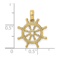 Load image into Gallery viewer, 14K 3-D Ships Wheel Charm
