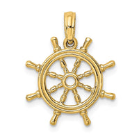 Load image into Gallery viewer, 14K 3-D Ships Wheel Charm
