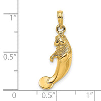 Load image into Gallery viewer, 14K 3-D Polished Manatee Charm
