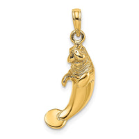 Load image into Gallery viewer, 14K 3-D Polished Manatee Charm
