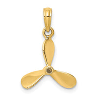 Load image into Gallery viewer, 14K 3-D w/ 3 Blades Propeller Charm
