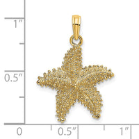 Load image into Gallery viewer, 14K Beaded Textured Starfish Charm

