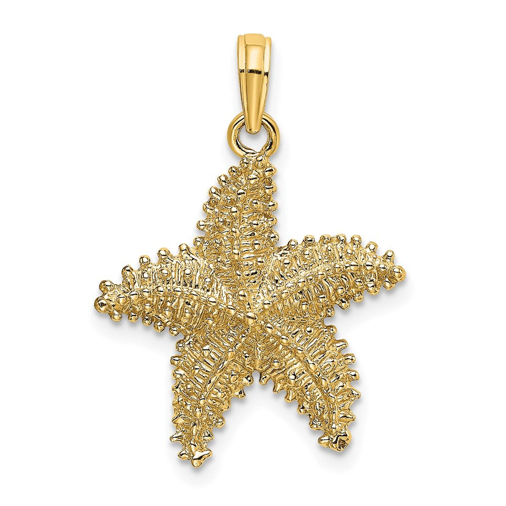 14K Beaded Textured Starfish Charm