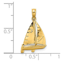 Load image into Gallery viewer, 14K 3-D Polished SAILBOAT Charm
