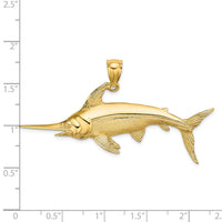 Load image into Gallery viewer, 14K 2-D Polished/Satin Swordfish Charm
