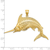 Load image into Gallery viewer, 14K 2-D Polished / Satin Blue Marlin Charm
