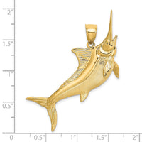 Load image into Gallery viewer, 14K 3-D Satin / Polished Marlin Charm
