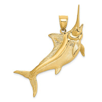 Load image into Gallery viewer, 14K 3-D Satin / Polished Marlin Charm
