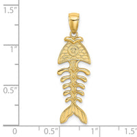 Load image into Gallery viewer, 14K 3-D Polished/ Textured Fishbone Charm
