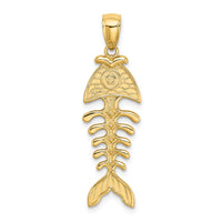 Load image into Gallery viewer, 14K 3-D Polished/ Textured Fishbone Charm
