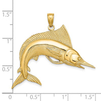 Load image into Gallery viewer, 14K 2-D Polished / Satin STRIPED MARLIN Charm
