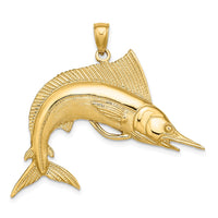 Load image into Gallery viewer, 14K 2-D Polished / Satin STRIPED MARLIN Charm

