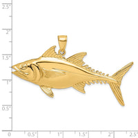 Load image into Gallery viewer, 14K 3-D Polished Skipjack Tuna Fish Charm
