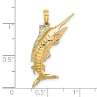 Load image into Gallery viewer, 14K 3-D Polished BLUE MARLIN Charm
