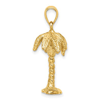Load image into Gallery viewer, 14K 3-D Textured Palm Tree Charm
