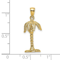 Load image into Gallery viewer, 14K 3-D Textured Palm Tree Charm
