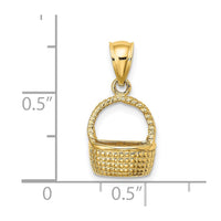 Load image into Gallery viewer, 14K 2-D Flat Back Basket Charm

